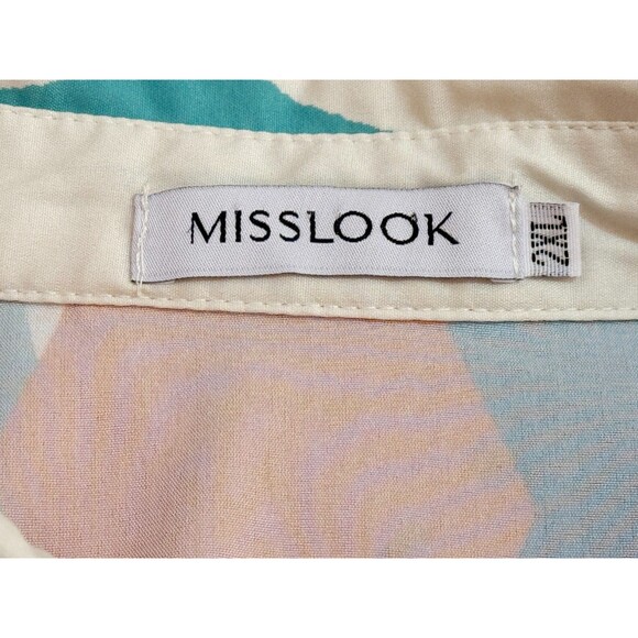 MISSLOOK Men's Short Sleeve Button Down Diamond Shaped White 2XL - Picture 4 of 6